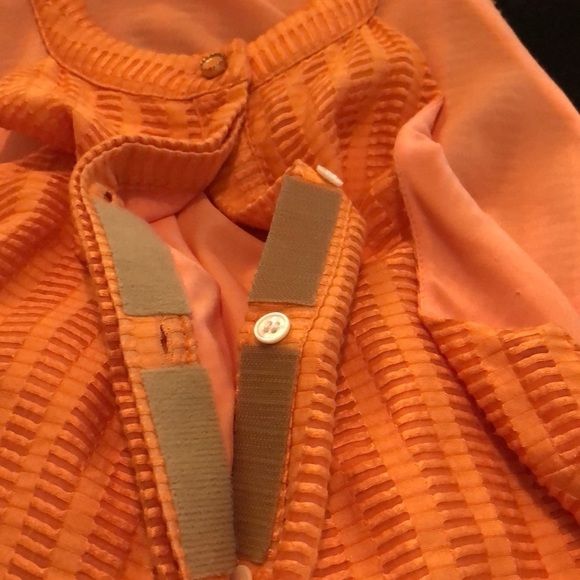 Cynthia Steffe Tangerine 🍊 Orange High Neck  Pleated Shirtwaist Sun Dress S/2 - Picture 12 of 14